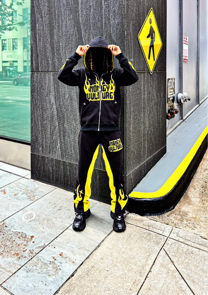 Black/Yellow MV Flaming Sweatsuit