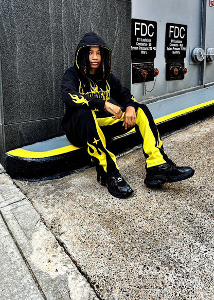 Black/Yellow MV Flaming Sweatsuit